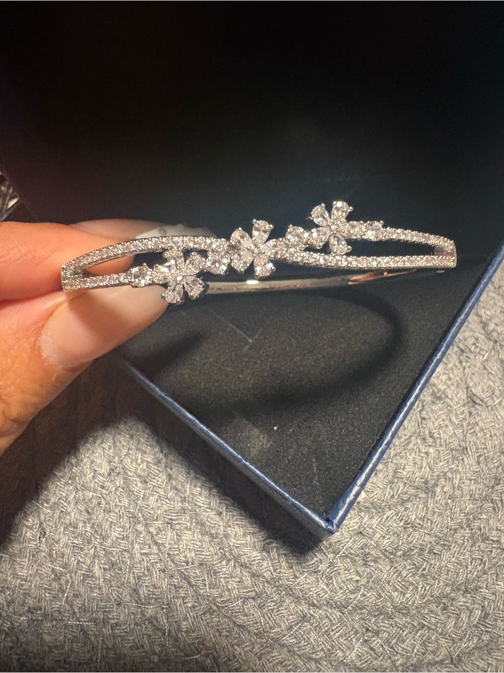 Crystal Flower Silver-Tone bracelet